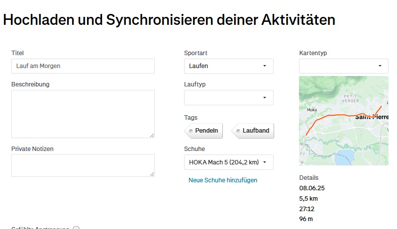 Strava-Import 2